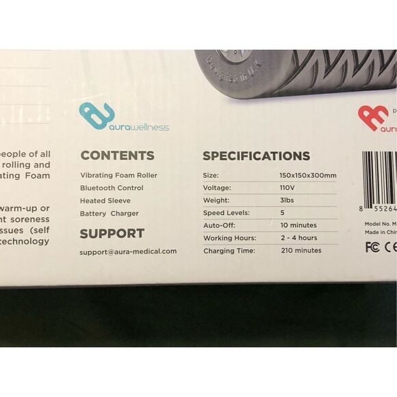 Aura Fitness Heated Vibrating Foam Roller BT Studded Pain Relief Therapy - Picture 16 of 16